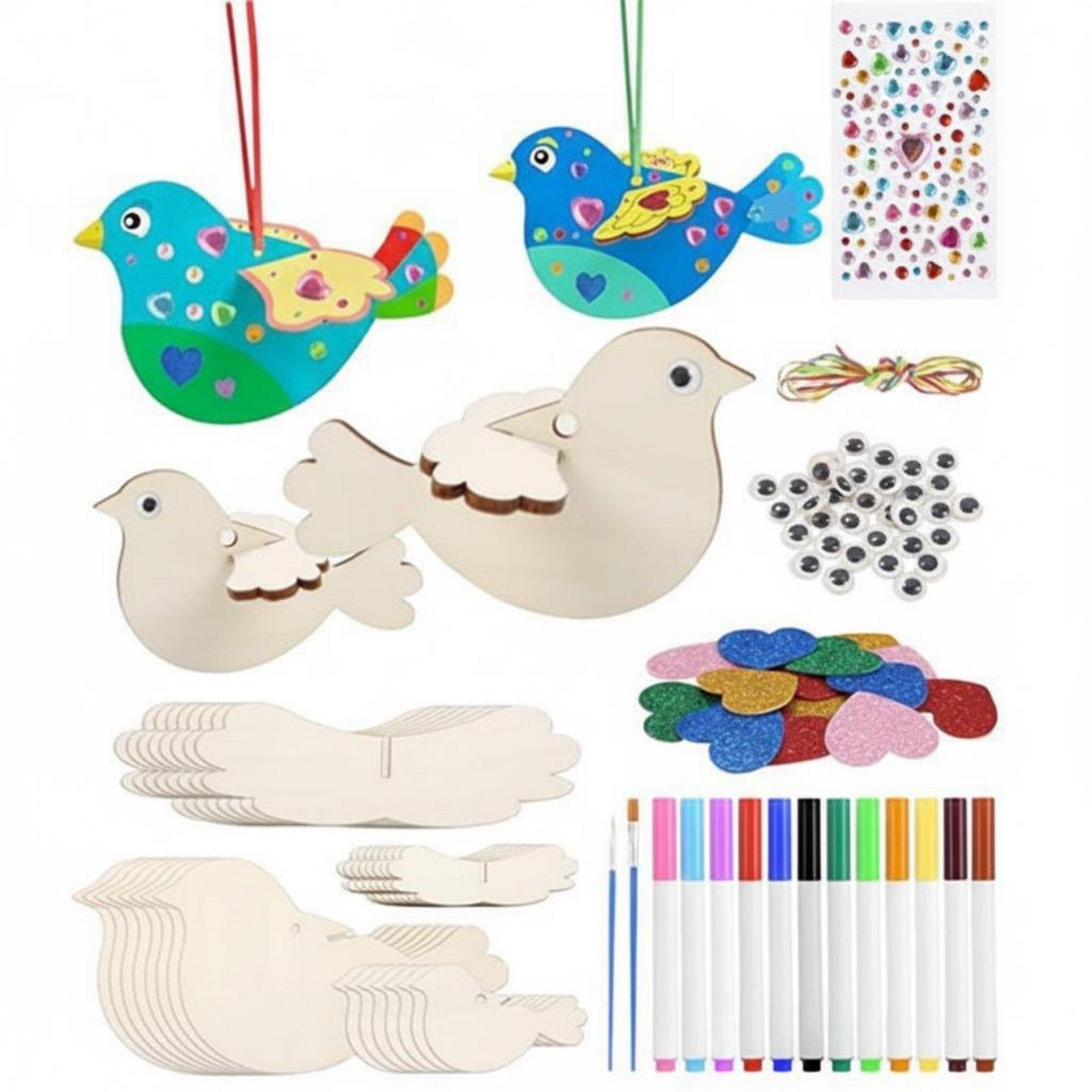 Kids Home Education - 8-częściowy zestaw do składania drewnianych ptaków