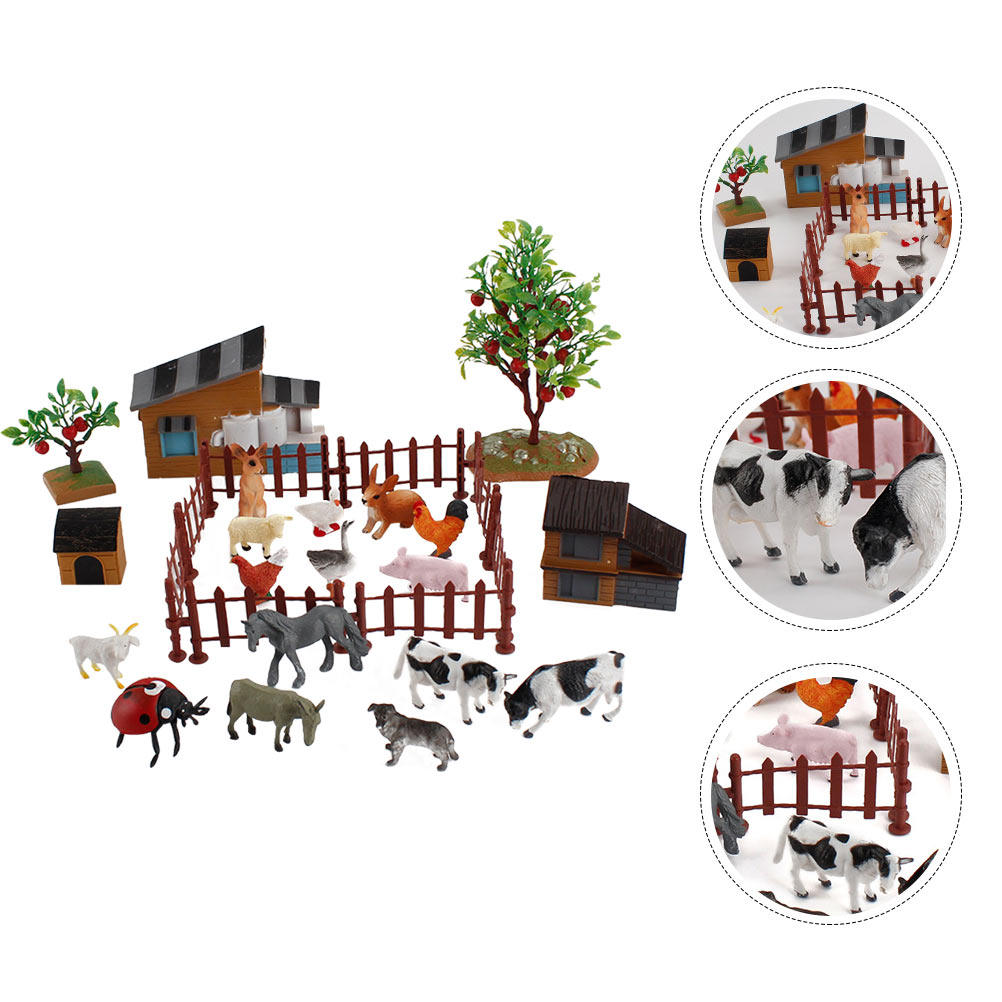 Kids Education Toy - 1 zestaw mini figurek zwierząt gospodarskich,