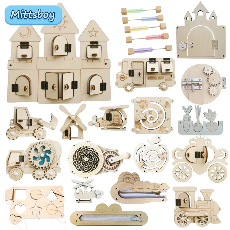 Kids Education Usa - Montessori Busy Board DIY akcesoria drewniane