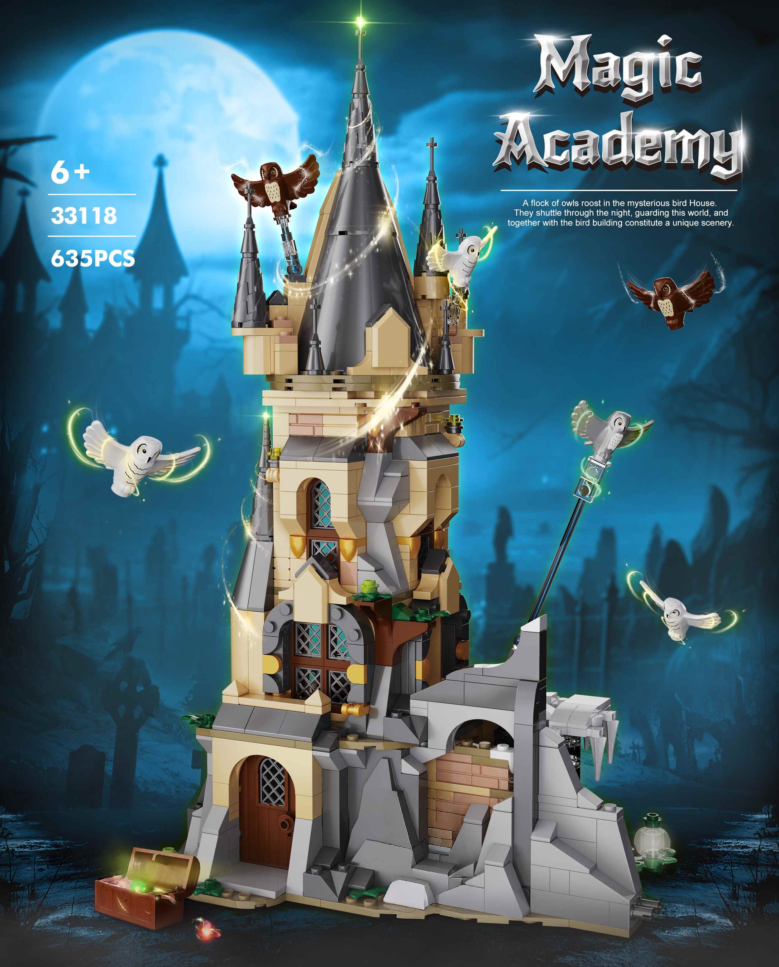 Kids Education Academy - Klocki konstrukcyjne „Zamek Akademii Magii” 635