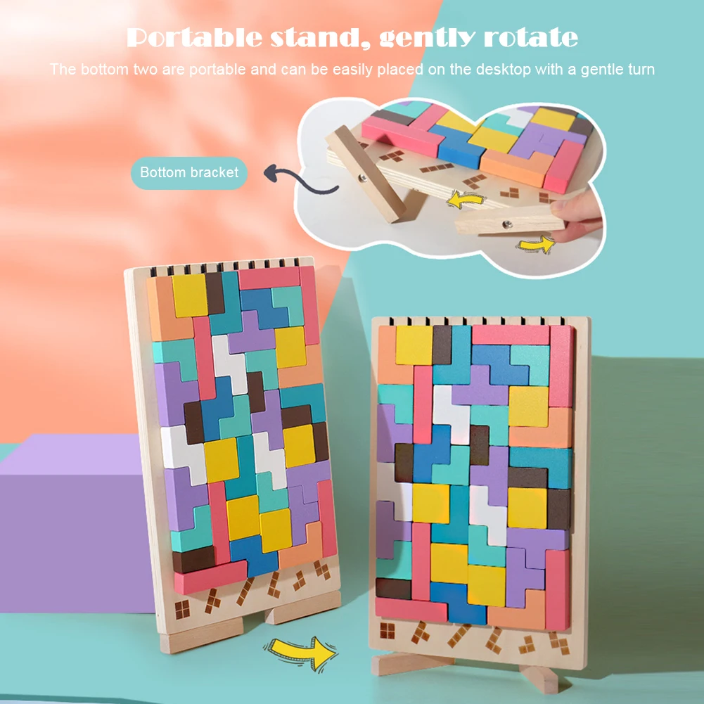 Drewniane puzzle 3D Tetris - z – Kids Education Level recenzja i cena