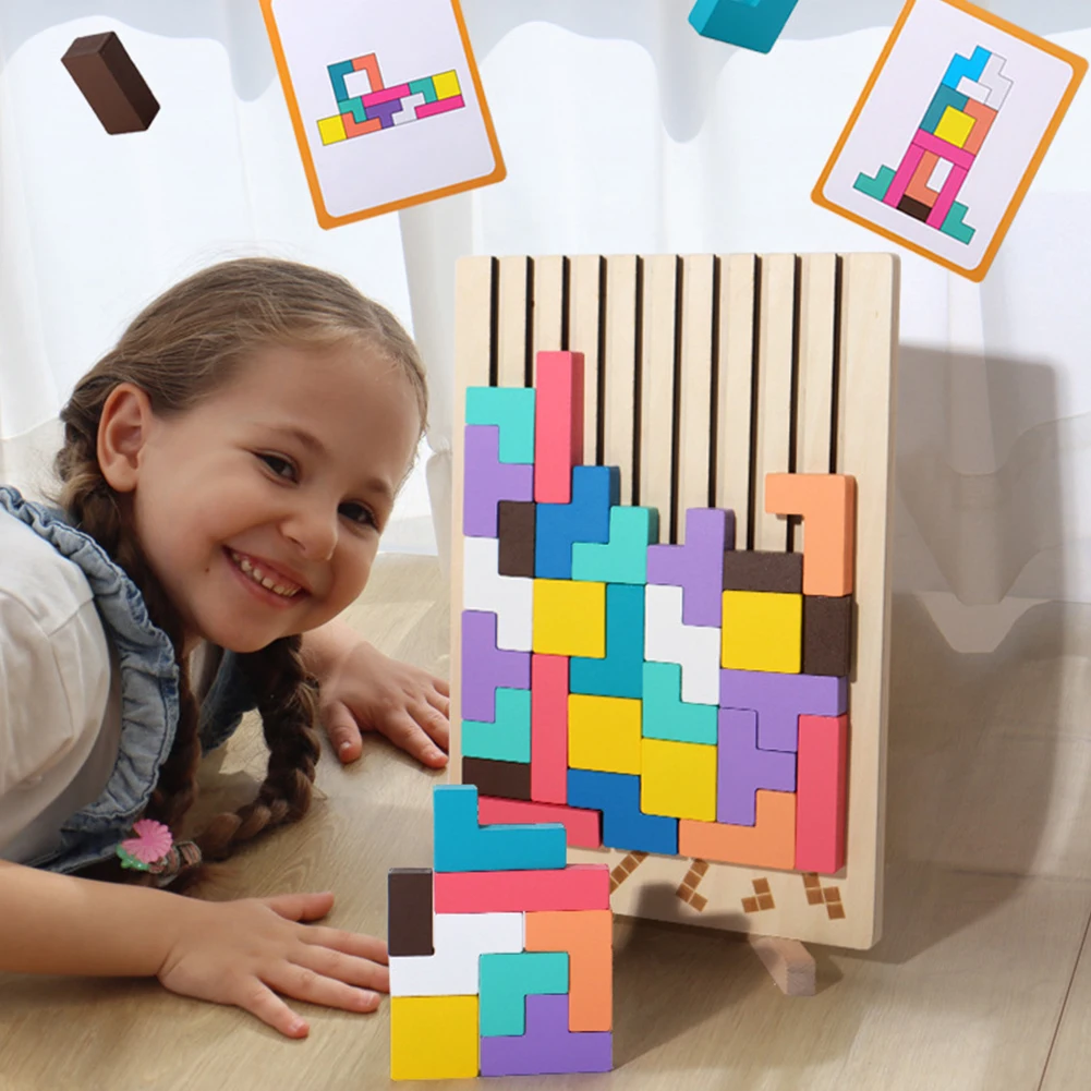 Drewniane puzzle 3D Tetris - z – Kids Education Level recenzja i cena